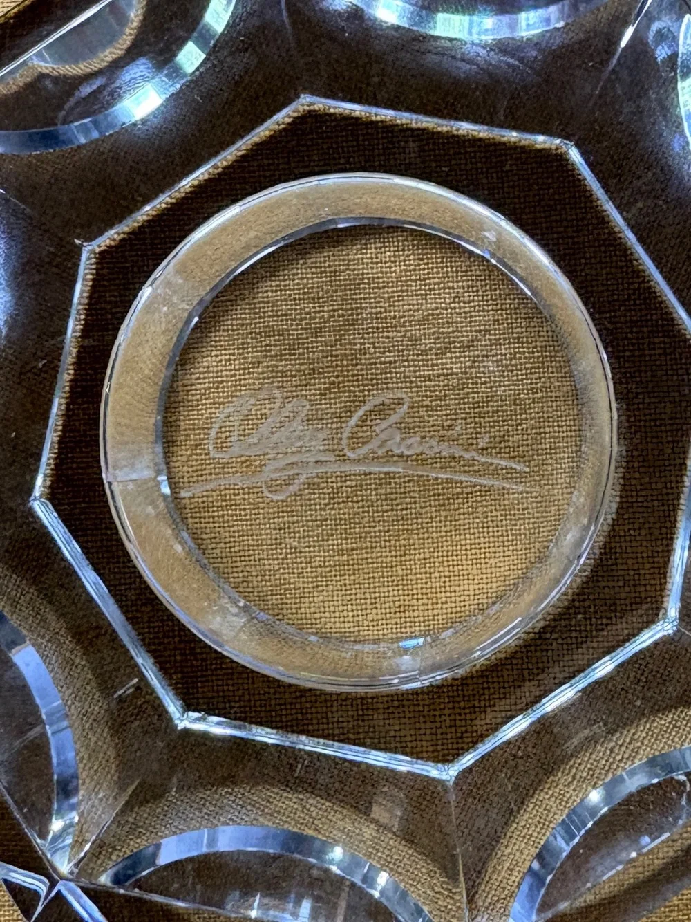 Oleg Cassini 24% Lead Crystal Votive Candle Holder with Octagonal Faceted Cut